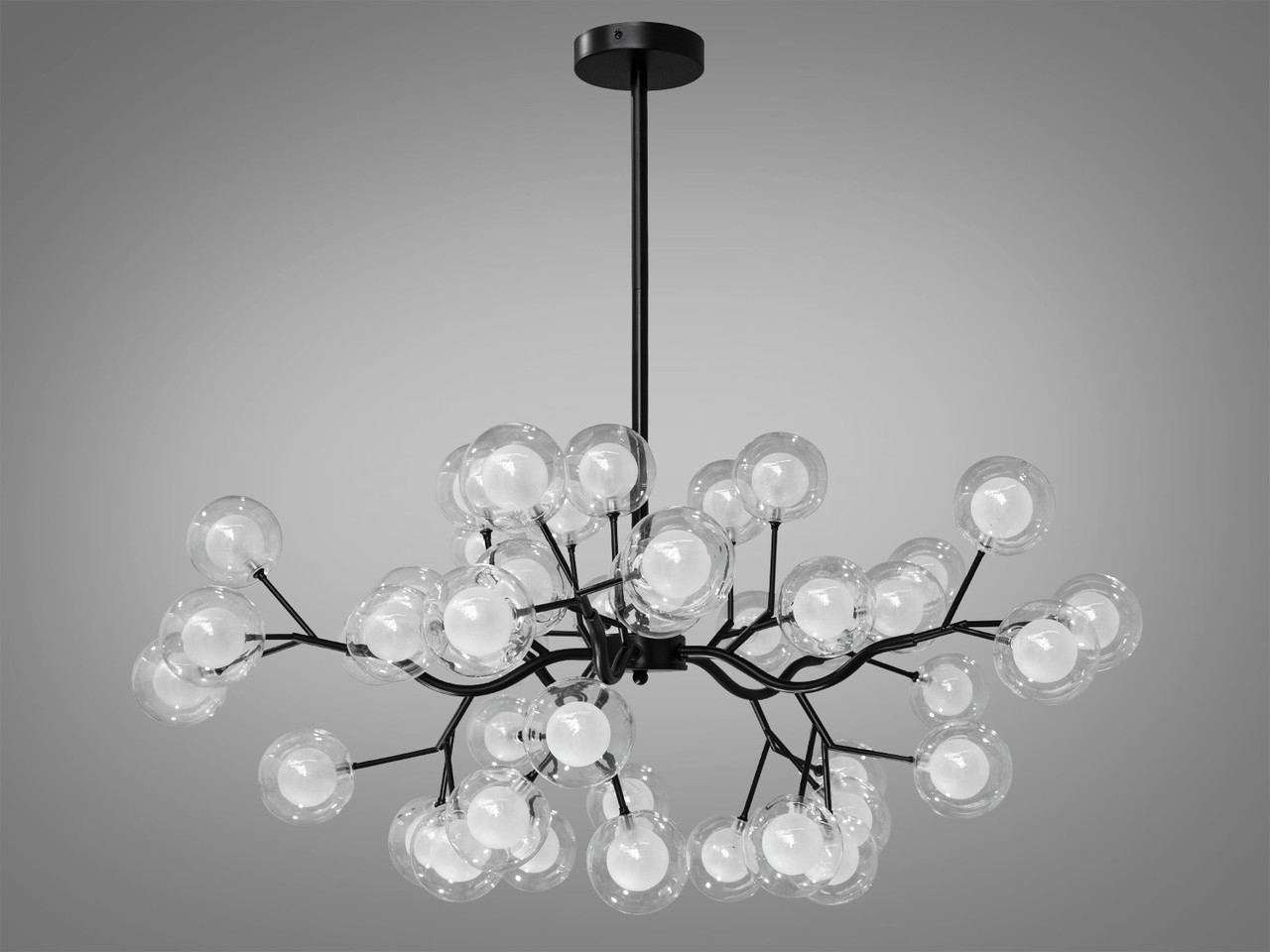 Люстра світлодіодна Diasha з прозорими матовими кулями Rome 886-45B BK