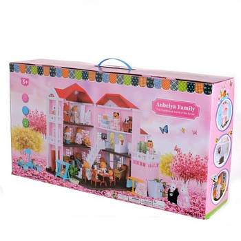 Будиночок "Happy Family. Сім'я білих ведмедиків" (світло, гараж, балкон, 3 поверхи, в коробці) 1513