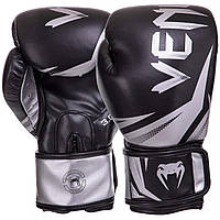 Перчатки боксерские Skintex Venum CHALLENGER 3.0 искусственная кожа Черно-серебряные 14 oz (VN03525-128)
