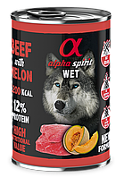 Полнорационный влажный корм для собак Alpha Spirit Beef with Melon Dog-400 г с говядиной и дыней