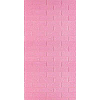Моющиеся декоративные 3д панели для стен в рулоне розовый кирпич 3080x700x3мм Самоклеящиеся ПВХ 3 D панели