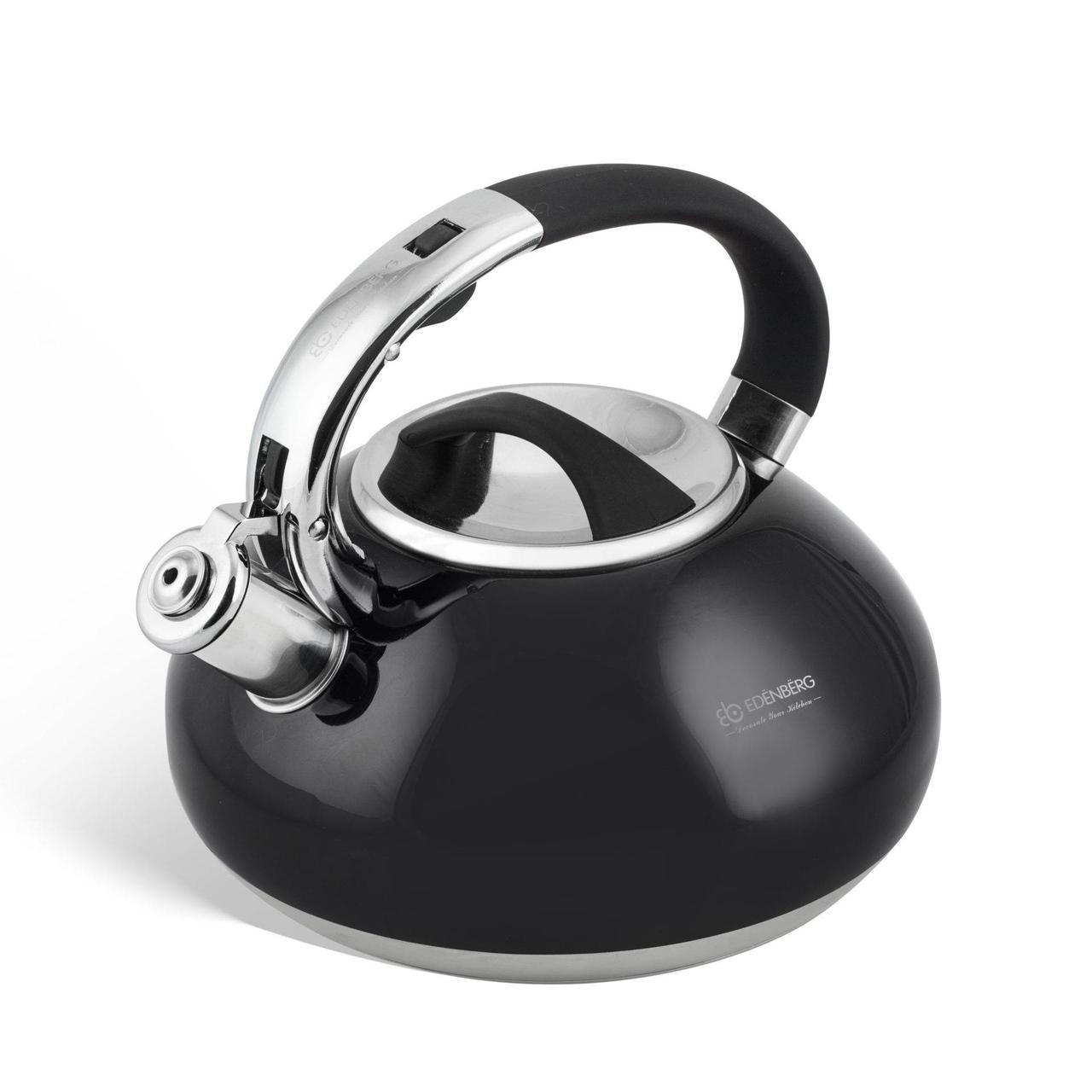Чайник зі свистком Edenberg 3.0 л Чорний (EB-2452B), фото 1