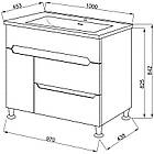 Тумба підлогова ЮВВІС Марко 100 см з умивальником Канте 100 см і кошиком для білизни, фото 3