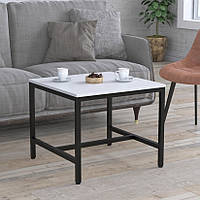Журнальный квадратный стол на ножках для зоны отдыха дома или офиса Лаунж Loft Design Белый Нимфея Альба