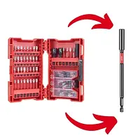 Набор бит Milwaukee Shockwave 70 шт + адаптер для бит 152мм (4932478902)