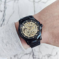 Мужские механические часы скелетоны Winner Brutal Black