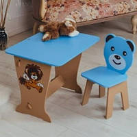 Детский столик и стульчик медвежонок. Для игры, рисования,учебы.