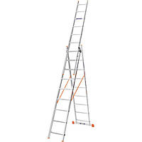 Лестница алюминиевая 3-х секционная BLUETOOLS (3х9 ступеней) (160-9006)