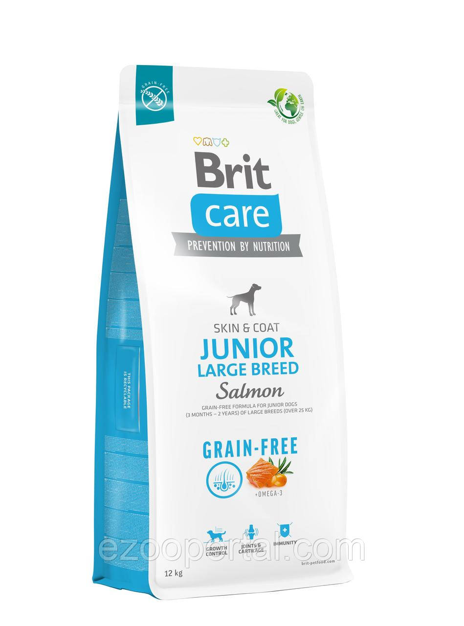 Brit Care Dog Grain-free Junior Large Breed сухий корм для молодих собак великих порід беззерновий з лососем 12кг