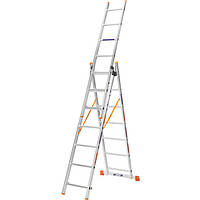 Лестница алюминиевая 3-х секционная BLUETOOLS (3х7 ступеней) (160-9004)