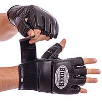 Перчатки для MMA смешанных единоборств натуральная кожа Boxer 5020 Черные М