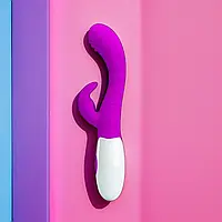 Вибратор кролик женский двойной для точки G и клитора силиконовый фиолетовый Pretty Love Bruno