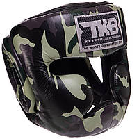 Боксерский шлем с полной защитой натуральная кожа TOP KING Empower TKHGEM-03 М Камуфляж зеленый