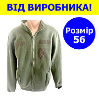Тактична тепла флісова кофта з липучками розмір 56 олива ЗСУ, кофта на змійці з кишенями та липучками