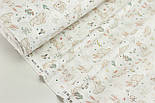 Ранфорс шириною 240 см "Кролики і квіточки" на білому тлі № 3247, фото 2