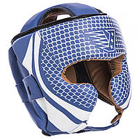 Боксерский шлем в мексиканском стиле натуральная кожа VELO VL-2225 L Синий
