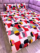 Постільна білизна Королева Ночі (Жатка Premium) | Полуторний комплект | 50х70 | Різнокольорова абстракція, фото 3