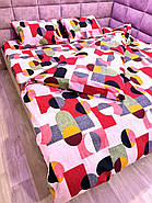 Постільна білизна Королева Ночі (Жатка Premium) | Полуторний комплект | 50х70 | Різнокольорова абстракція, фото 4