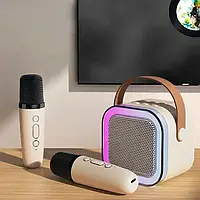 Караоке колонка два мікрофони, караоке система K12 RGB підсвічування Bluetooth