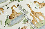 Ранфорс шириною 240 см "Жирафи та лемури" № 3245, фото 5