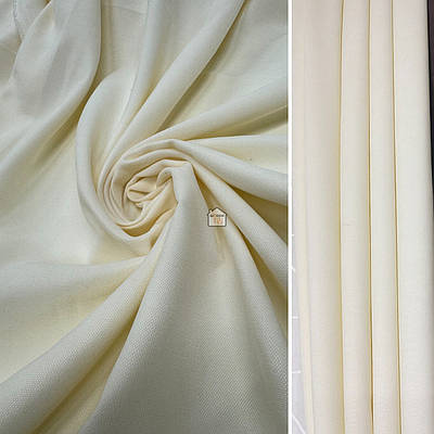 Тканина для штор однотонна мікровелюр, турецька шторна тканина на відріз Молочний