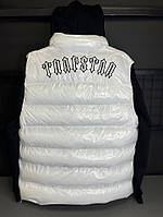 "L XL " Trapstar яркая блестящая белая стильная жилетка мужская женская Трапстар безрукавка модный жилет