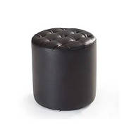 Пуф круглый мягкий из велюра 40*40*43 см черный, круглый пуфик велюровый с мягким сиденьем черного цвета