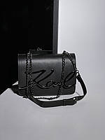 Karl Lagerfeld Signature Shoulder Bag Black