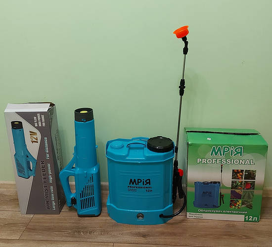 Опрыскиватель аккумуляторный МРИЯ 12л с турбонасадкой для опрыскивателя ...