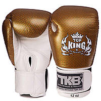 Перчатки боксерские Top King Super Snake кожаные Бело-золотые 16 oz (TKBGEM-02)