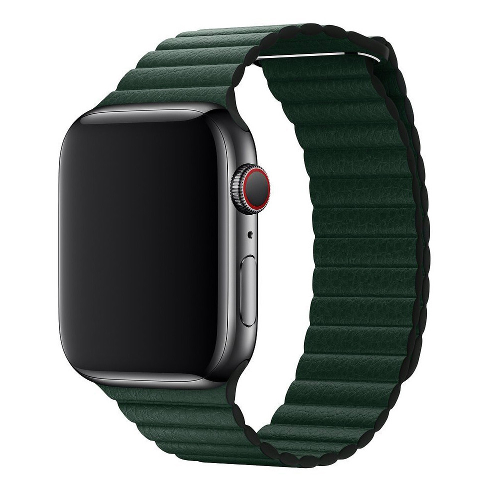 Шкіряний ремінець Leather Loop для Apple Watch 38/40/41 mm Dark Green