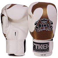 Перчатки боксерские Top King Empower кожаные Бело-золотые 16 oz (TKBGEM-01)