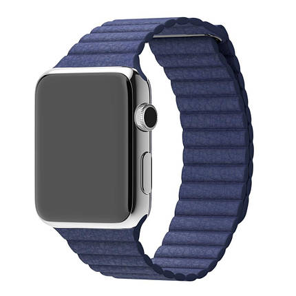 Шкіряний ремінець Leather Loop для Apple Watch 38/40/41 mm Dark Slate Blue, фото 2