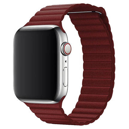 Шкіряний ремінець Leather Loop для Apple Watch 38/40/41 mm Maroon, фото 2