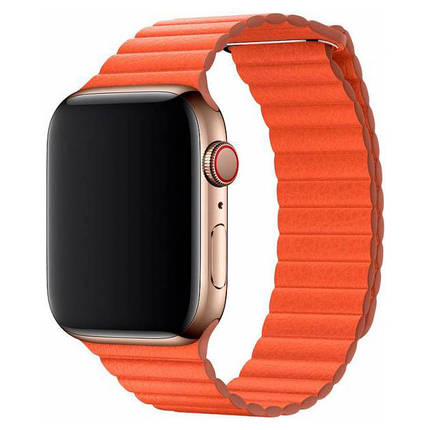 Шкіряний ремінець Leather Loop для Apple Watch 38/40/41 mm Orange, фото 2