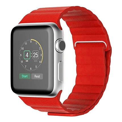 Шкіряний ремінець Leather Loop для Apple Watch 38/40/41 mm Red, фото 2