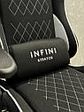 Крісло геймерське Infini Stratos тканинне сіро-біле ігрове, фото 8