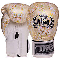 Перчатки боксерские Top King Super Snake кожаные Бело-золотые 16 oz (TKBGSS-02)