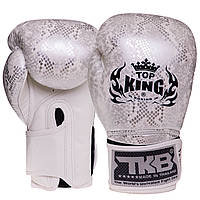 Перчатки боксерские Top King Super Snake кожаные Бело-серебряные 16 oz (TKBGSS-02)