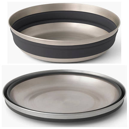 Туристична складана миска Sea To Summit Sigma Detour Stainless Steel Collapsible Bowl, L (Beluga Black), фото 1