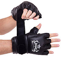 Перчатки для MMA смешанных единоборств натуральная кожа TOP KING Extreme TKGGE Черные S