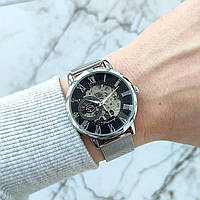 Механические мужские часы Forsining 8099 Silver/Silver Steal
