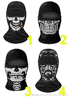 Тонка літня чорна балаклава череп для обличчя, підшоломник з трикотажного поліестеру 4 варіанти, маска на лице