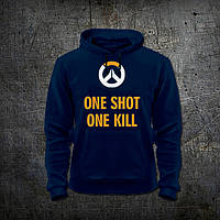 Худи Fruit of the Loom Один Выстрел Одна Смерть One Shot One Kill - Overwatch Синий S (129253 PS, код: 7583883