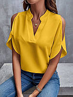 Блуза с открытыми плечами ЖЕЛТЫЙ от 42 до 48
