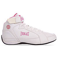 Боксерки женские EVERLAST JUMP ELW65C размер 37,5-40,5 US-7-9,5 (PU, низ-нескользящая резина,белый-розовый)