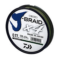 Шнур Daiwa J-Braid X4E 270m Dark Green 8.4kg 0.17mm #1.5 (12741-117)