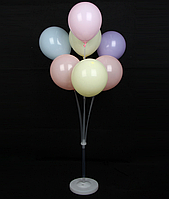 Подставка держатель для 7 воздушных шаров,белая складная устойчивая 130 см