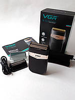 Аккумуляторная электробритва VGR V-331, шейвер бритва триммер для стрижки усов и бороды до идеальной гладкости