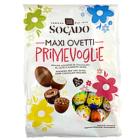 Шоколадні яйця праліне з молочного і чорного шоколаду Сокадо Sokado primevoglie 400g 12шт/ящ (Код: